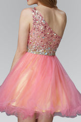 One Shoulder Homecoming Short Prom Dress