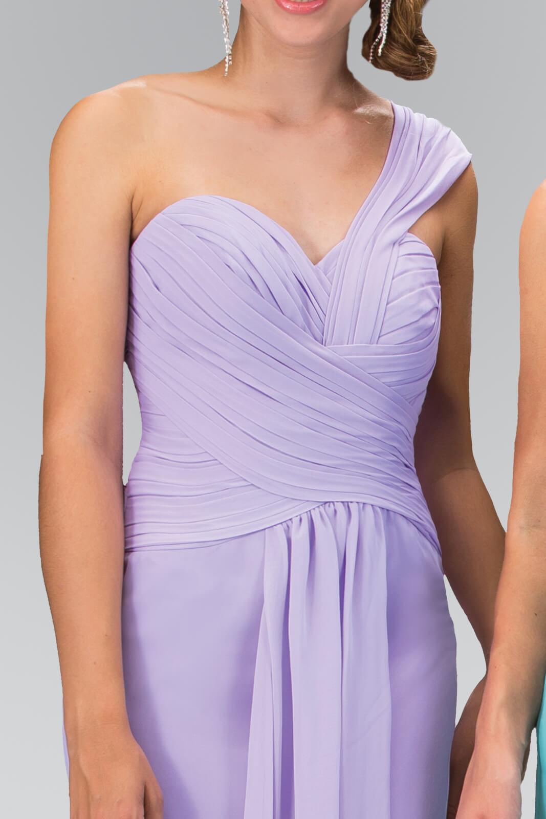 One Shoulder Ruched Long Prom Dress Fomal