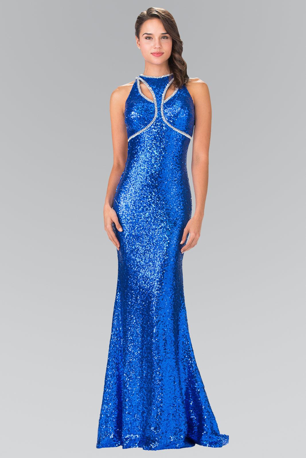 Prom Long Formal Halter Neck Beaded Evening Dress