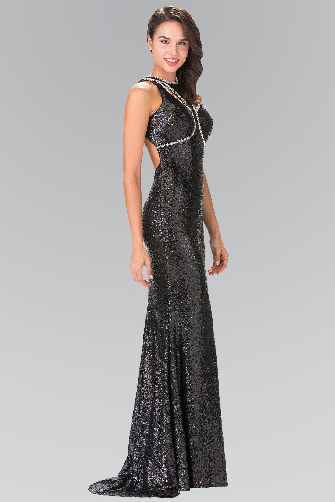Prom Long Formal Halter Neck Beaded Evening Dress