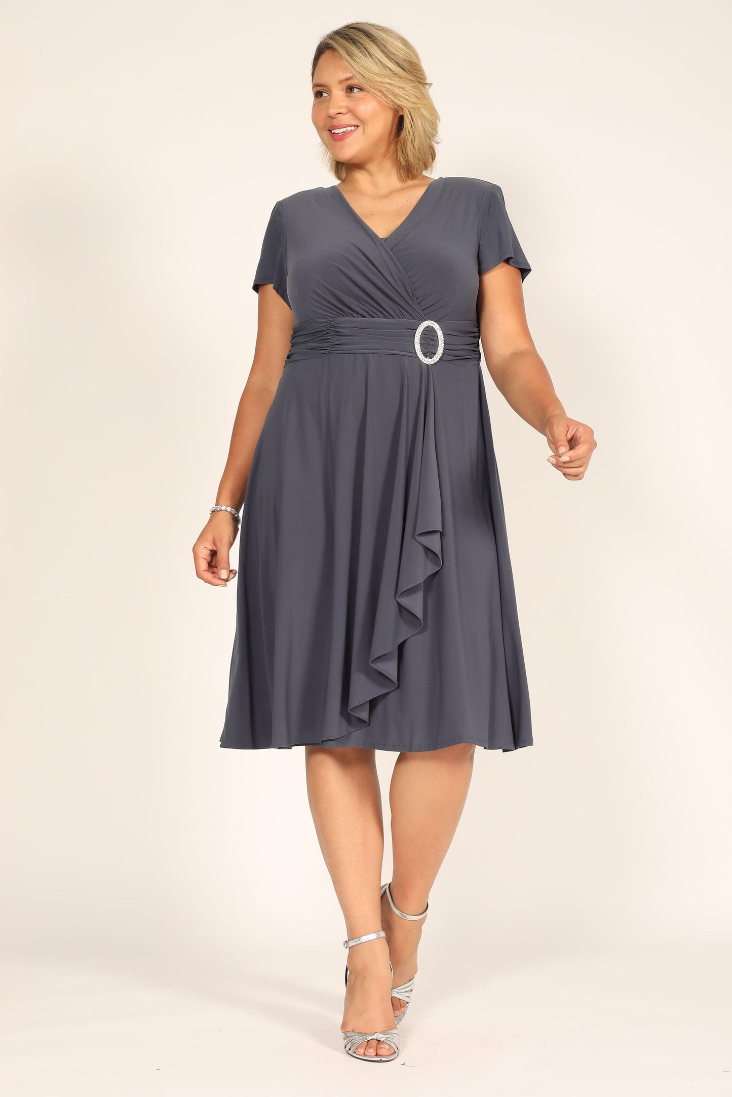 Short Plus Size Dress Black by R&M Richards 1149