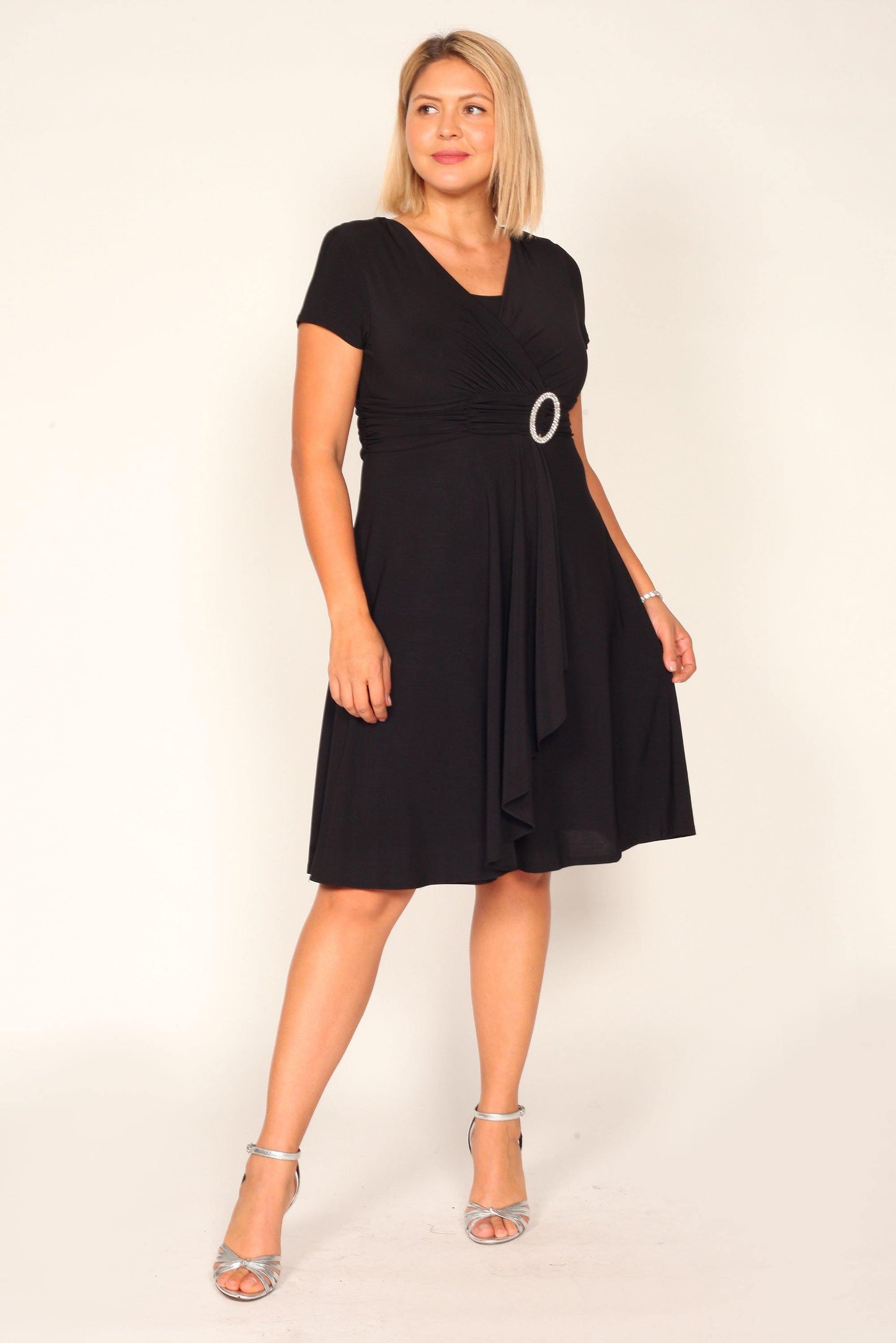 Short Plus Size Dress Black by R&M Richards 1149
