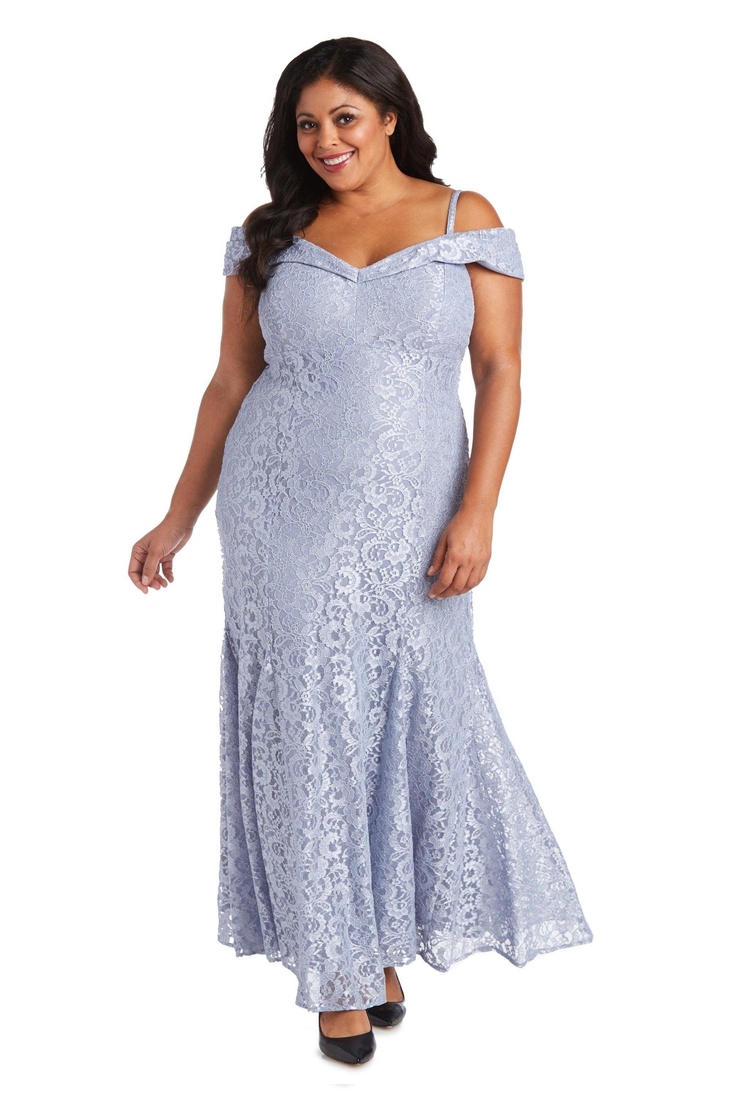 R&M Richards 2047W Formal Plus Size Long Lace Gown