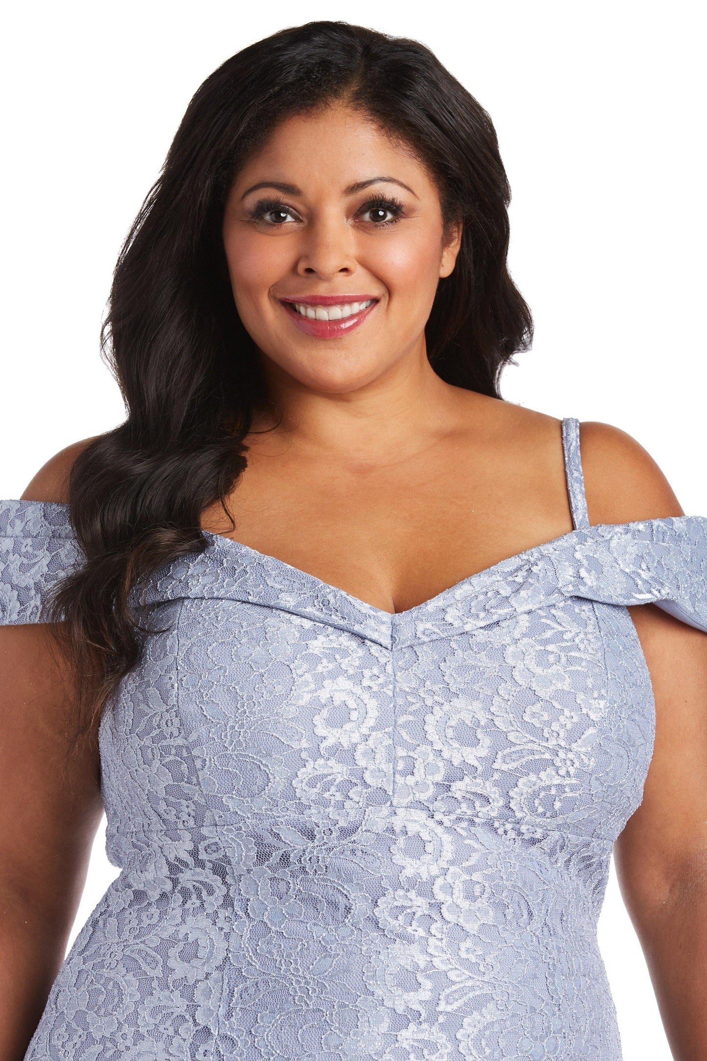 R&M Richards 2047W Formal Plus Size Long Lace Gown