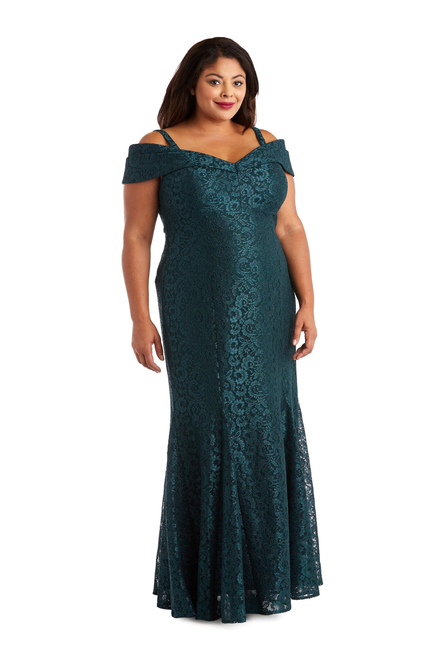 R&M Richards 2047W Formal Plus Size Long Lace Gown