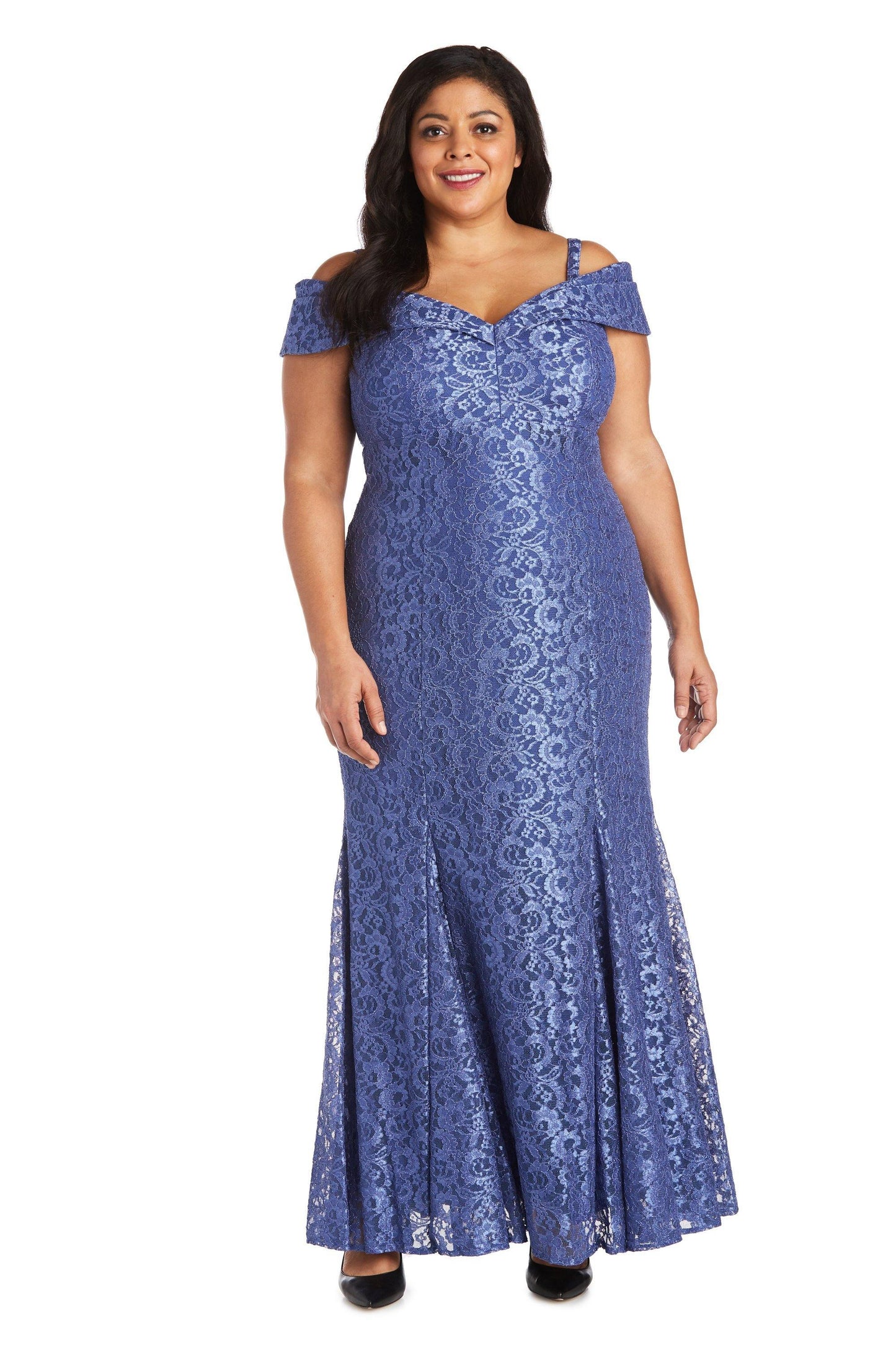 R&M Richards 2047W Formal Plus Size Long Lace Gown