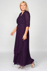 R&M Richards 7300W Plus Size Long Mother of the Bride Formal Jacket Dress