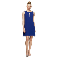 SL Fashions 112806 Short Sleeveless Chiffon Dress