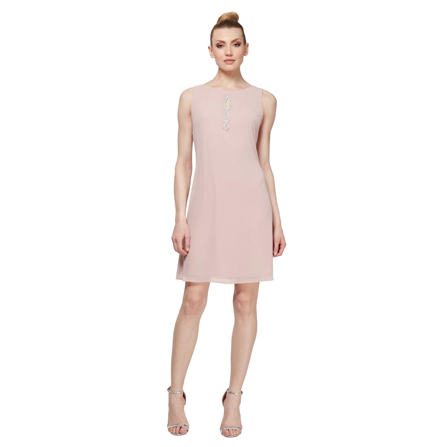 SL Fashions 112806 Short Sleeveless Chiffon Dress
