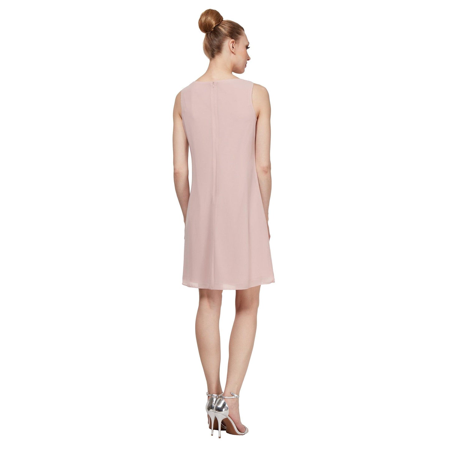 SL Fashions 112806 Short Sleeveless Chiffon Dress