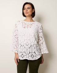 Flower Crochet Long Sleeve Top